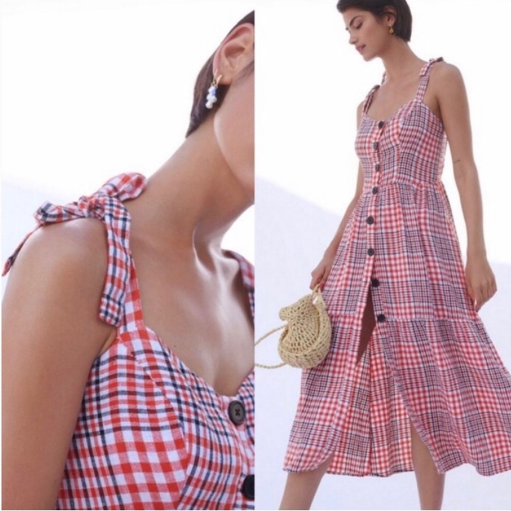 Urban Outfitters / NWT Postiano Plaid Midi Dress